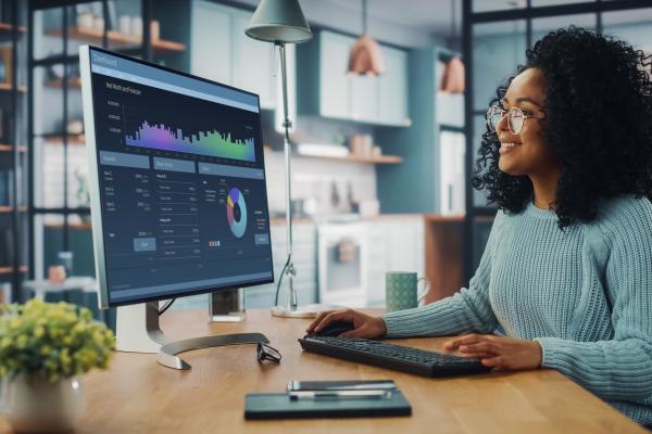 woman working at computer