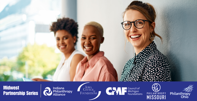 three woman smiling
