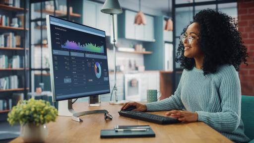 woman working at computer